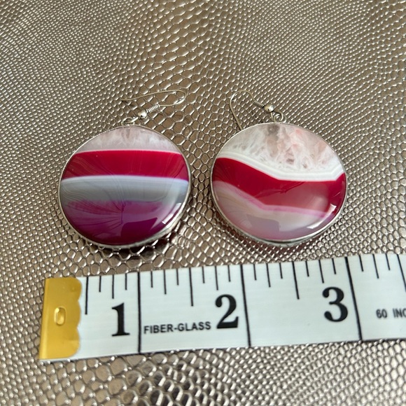 Pink Agate earrings - Picture 4 of 5